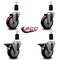 Service Caster 4'' Maroon Poly Wheel Swivel 1-1/2'' Expanding Stem Caster Set 2 Brakes, 4PK SCC-EX20S414-PPUB-MRN-2-PLB-2-112 - alternate 4